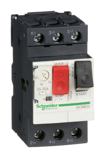 Силовой автомат для защиты двигателя Schneider Electric TeSys GV2 32А 3P, термомагнитный расцепитель
