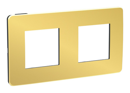 Рамка 2 поста Schneider Electric UNICA NEW STUDIO, два цвета, золото, антрацит