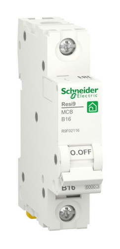Автоматический выключатель Schneider Electric Resi9 1P 16А (B) 6кА, R9F02116