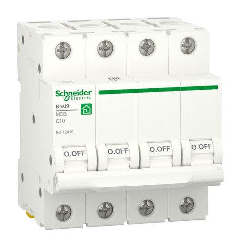 Автоматический выключатель Schneider Electric Resi9 4P 10А (C) 6кА, R9F12410