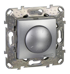 Светорегулятор поворотно-нажимной UNICA TOP, 4-400 Вт, для LED 4-200 Вт, алюминий