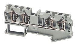 Клеммник пружинный проходной Linergy TR 4 мм², серый, NSYTRR44